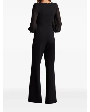 Tadashi Shoji 花柄刺繍Vネックジャンプスーツ - ブラック - サムネイル3