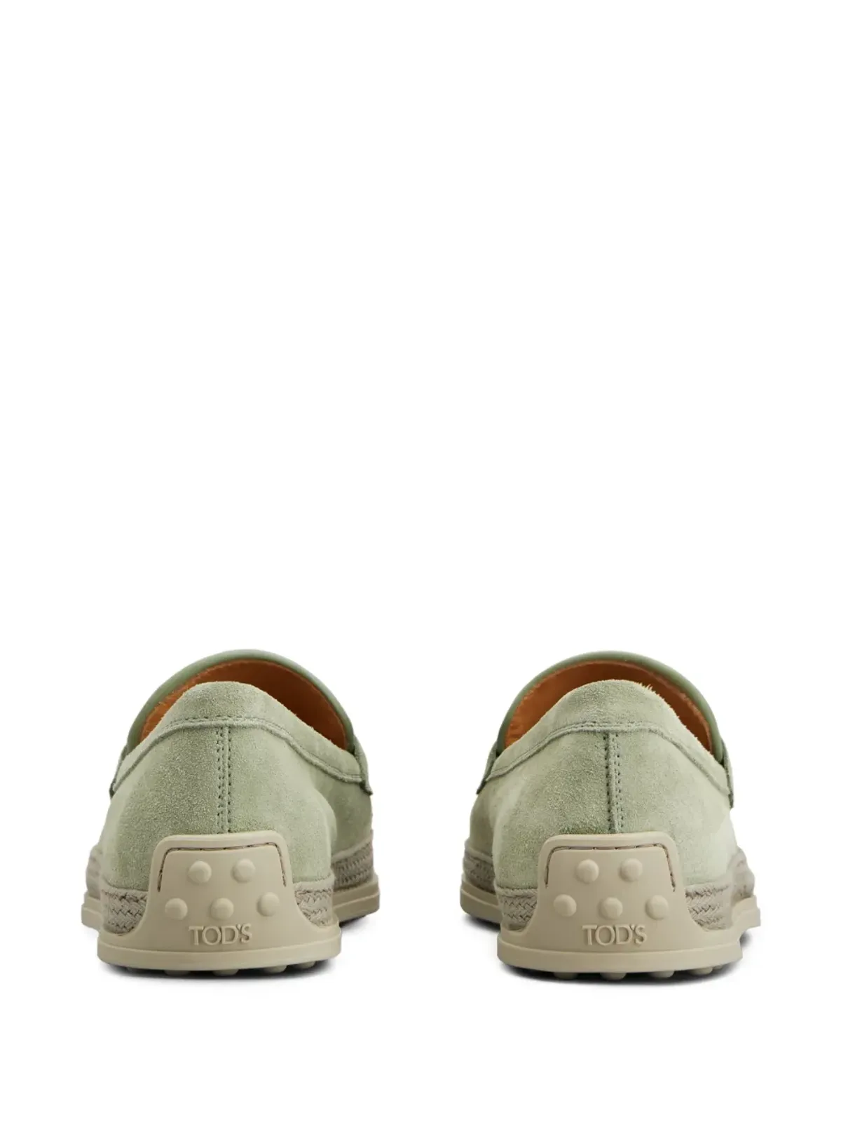 Tod's ラフィア・トリム付きスエード ローファー - 画像3