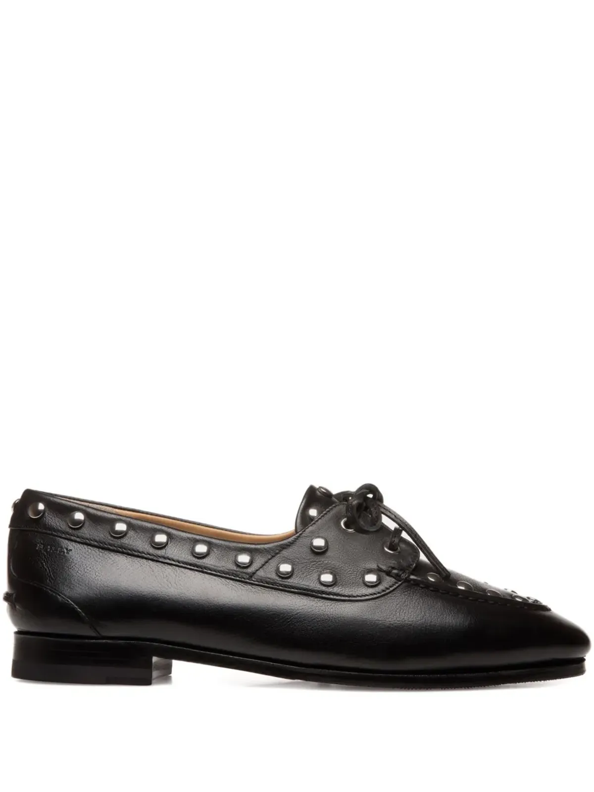 Bally プルーム スタッズ付きレザーボートシューズ - 画像1