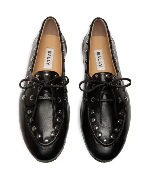Bally プルーム スタッズ付きレザーボートシューズ - サムネイル4