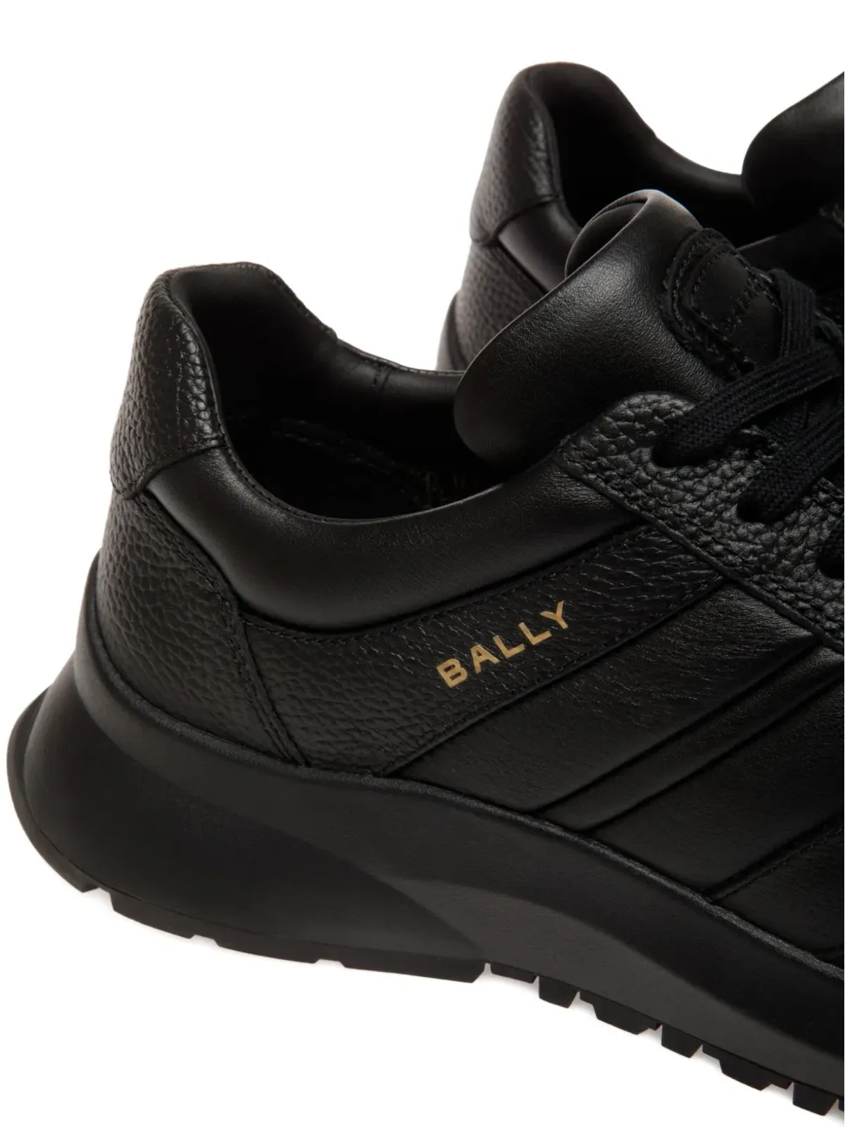 Bally Outline grained leather ribbon sneakers - Black - 画像5