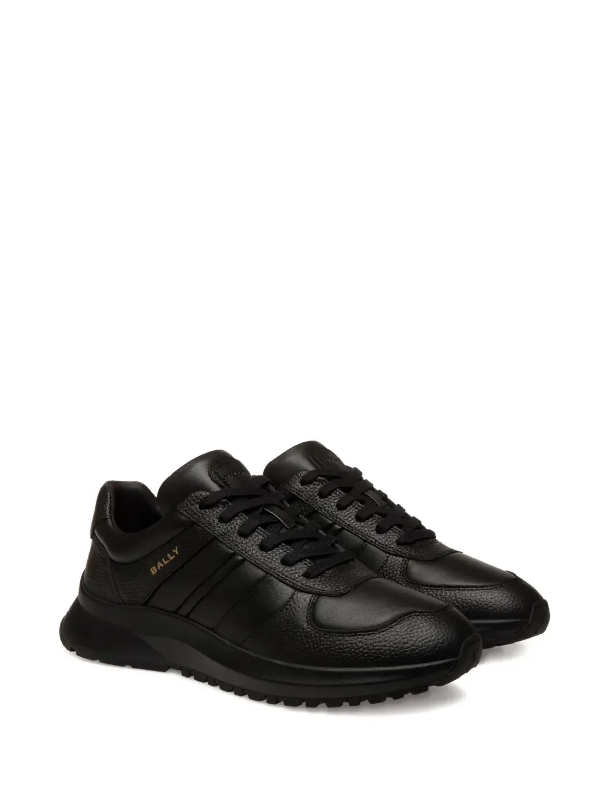 Bally Outline grained leather ribbon sneakers - Black - 画像2