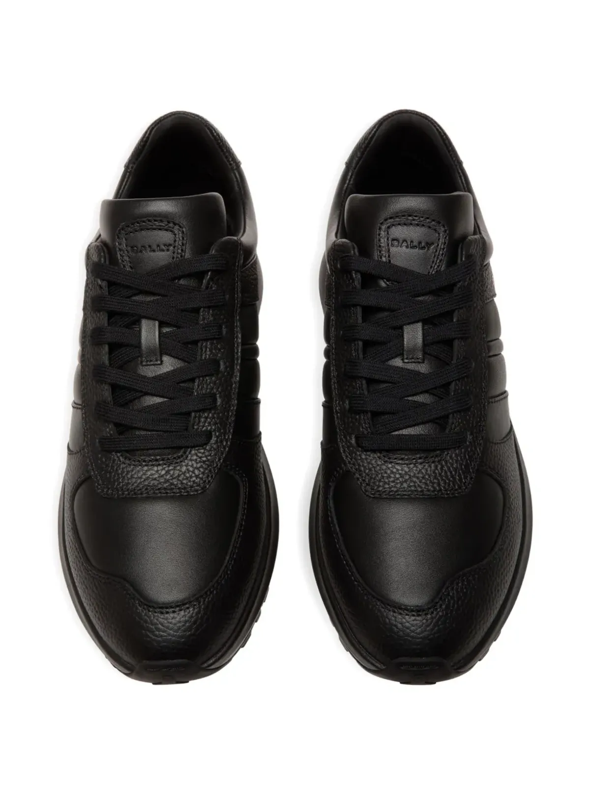 Bally Outline grained leather ribbon sneakers - Black - 画像3