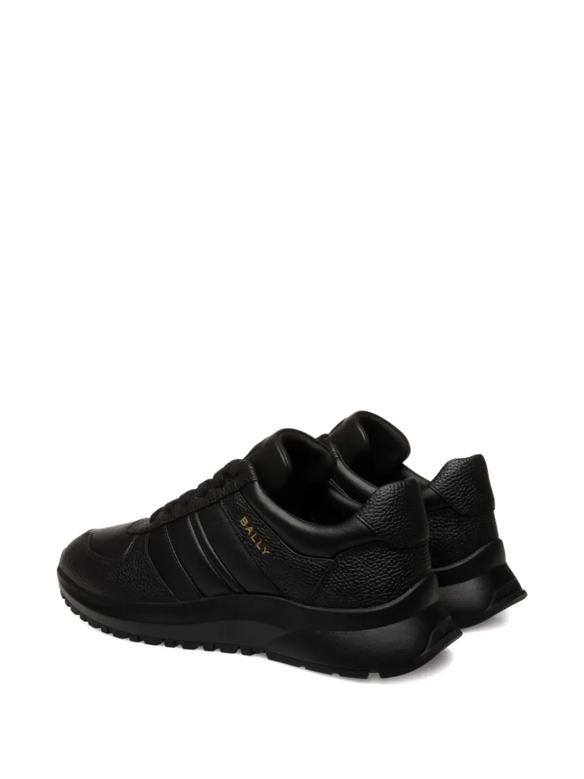 Bally Outline grained leather ribbon sneakers - Black - 画像4