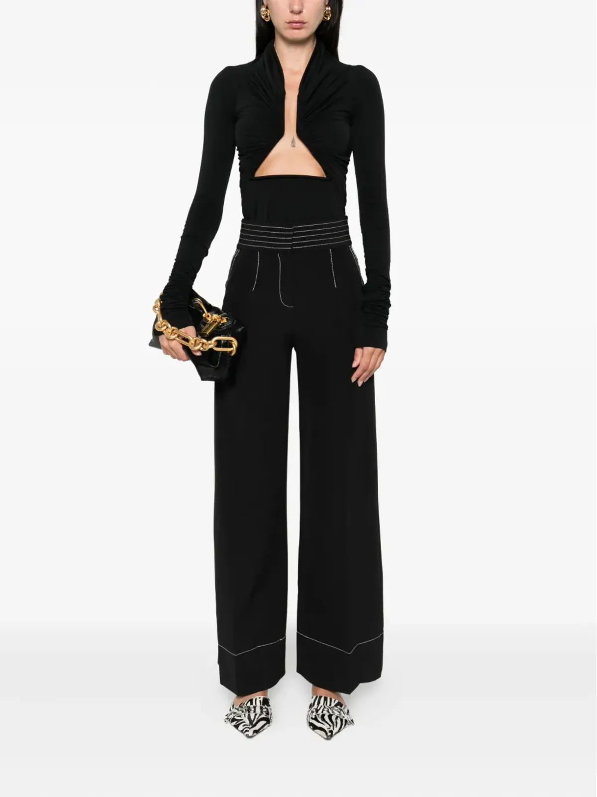 Karl Lagerfeld コントラストステッチングパンツ - 画像2
