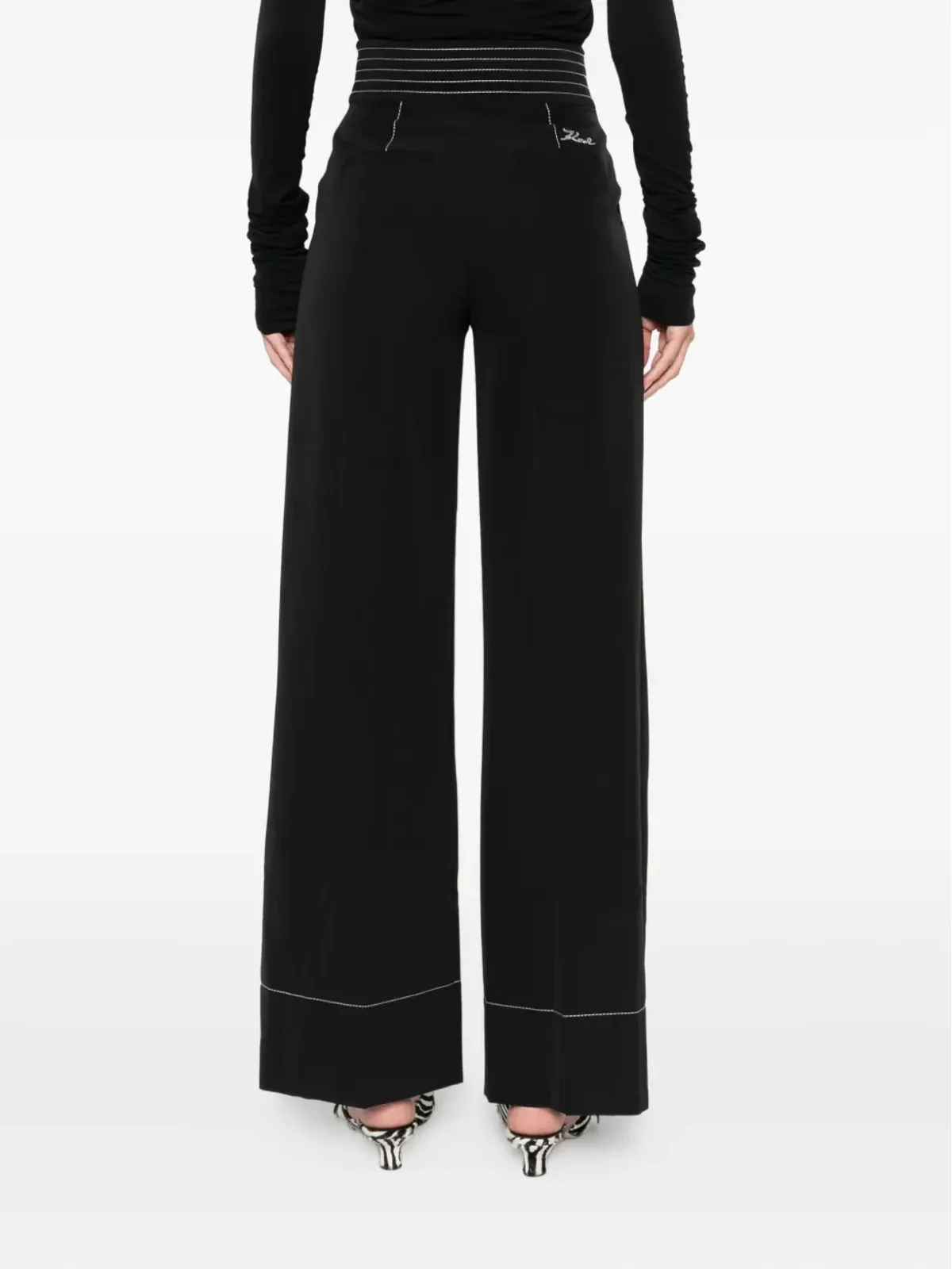 Karl Lagerfeld コントラストステッチングパンツ - 画像4