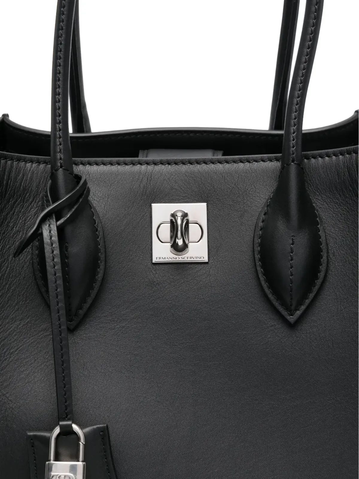 Ermanno Scervino マギー・ターンロック・レザー・トートバッグ - 画像4