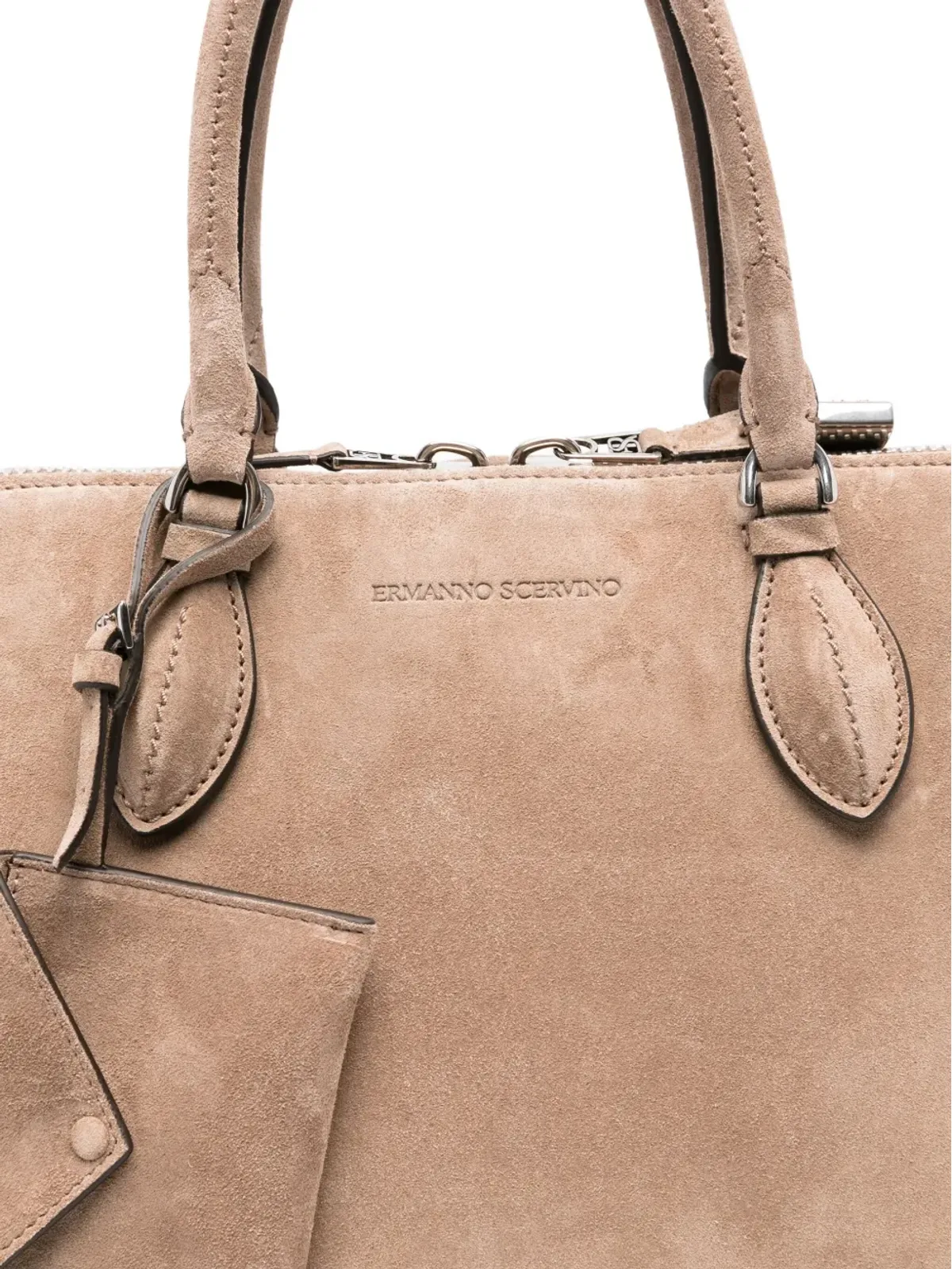 Ermanno Scervino ジップファスナー付きスエード トートバッグ - 画像4