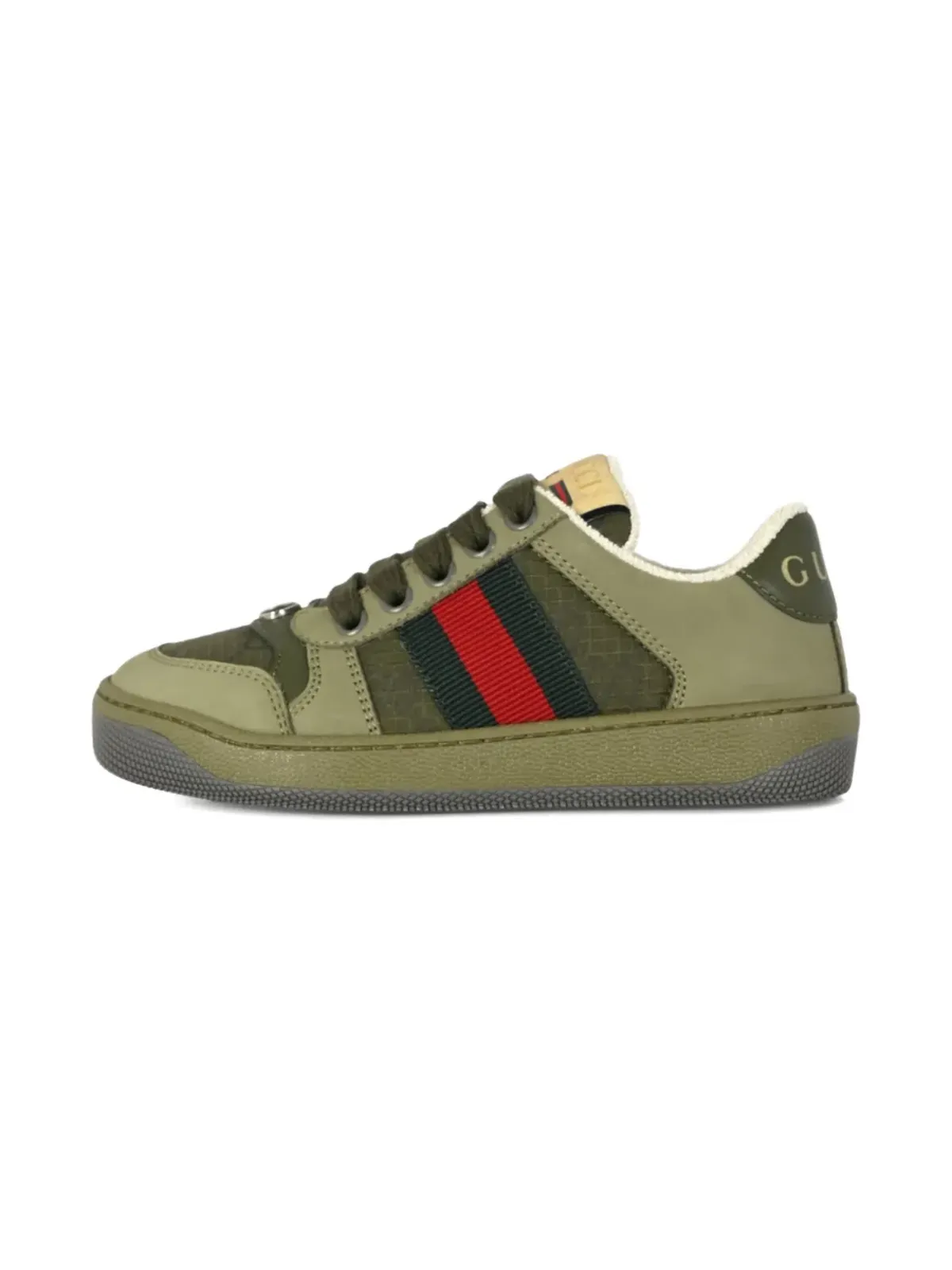Gucci Kids ウェブストライプ レザー スニーカー - 画像5