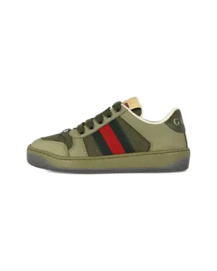 Gucci Kids ウェブストライプ レザー スニーカー - サムネイル5