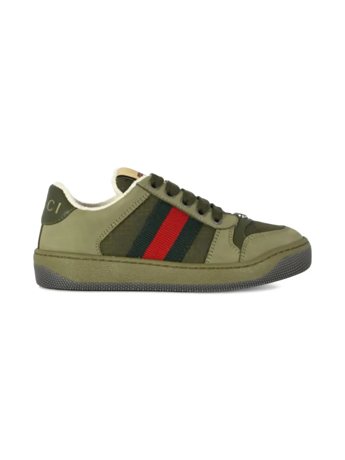 Gucci Kids ウェブストライプ レザー スニーカー - 画像2