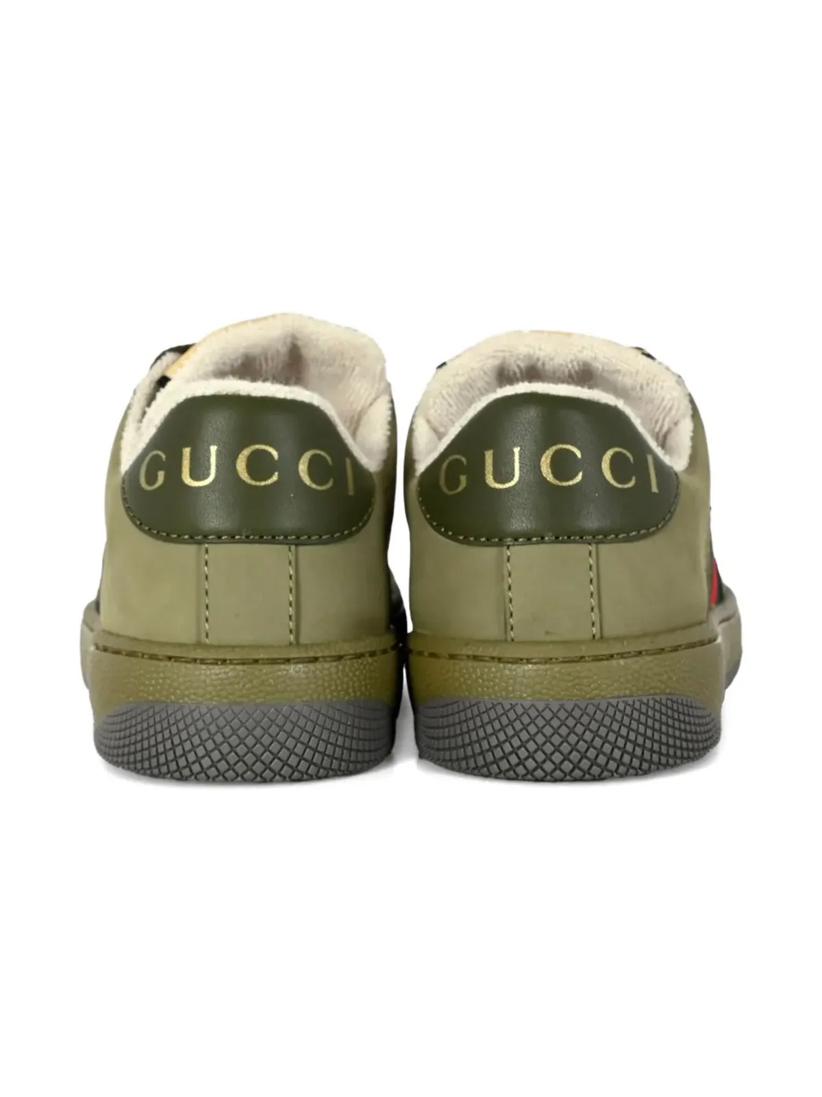 Gucci Kids ウェブストライプ レザー スニーカー - 画像3