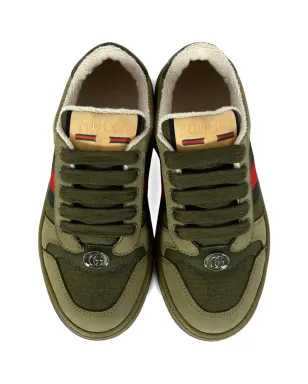 Gucci Kids ウェブストライプ レザー スニーカー - サムネイル4