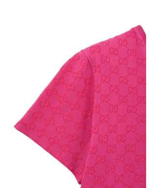 Gucci Kids GGパターン 半袖Tシャツ - ピンク - サムネイル3