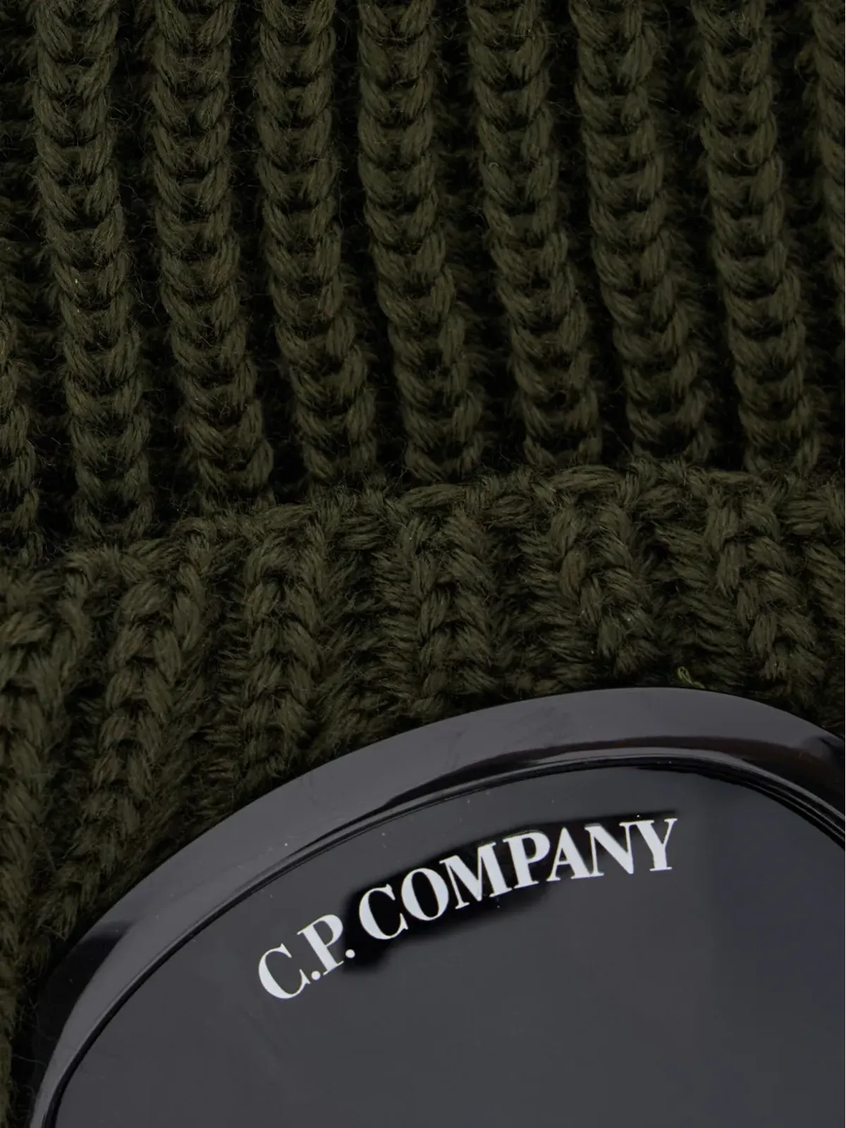C.P. Company ゴーグルディテール リブ編みビーニー帽 - 画像3