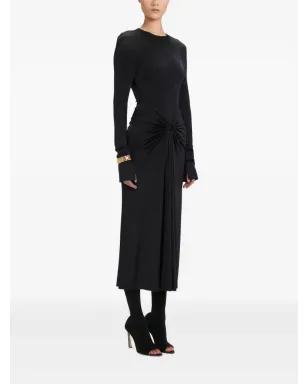 Victoria Beckham ギャザー入り長袖ミディドレス - サムネイル3
