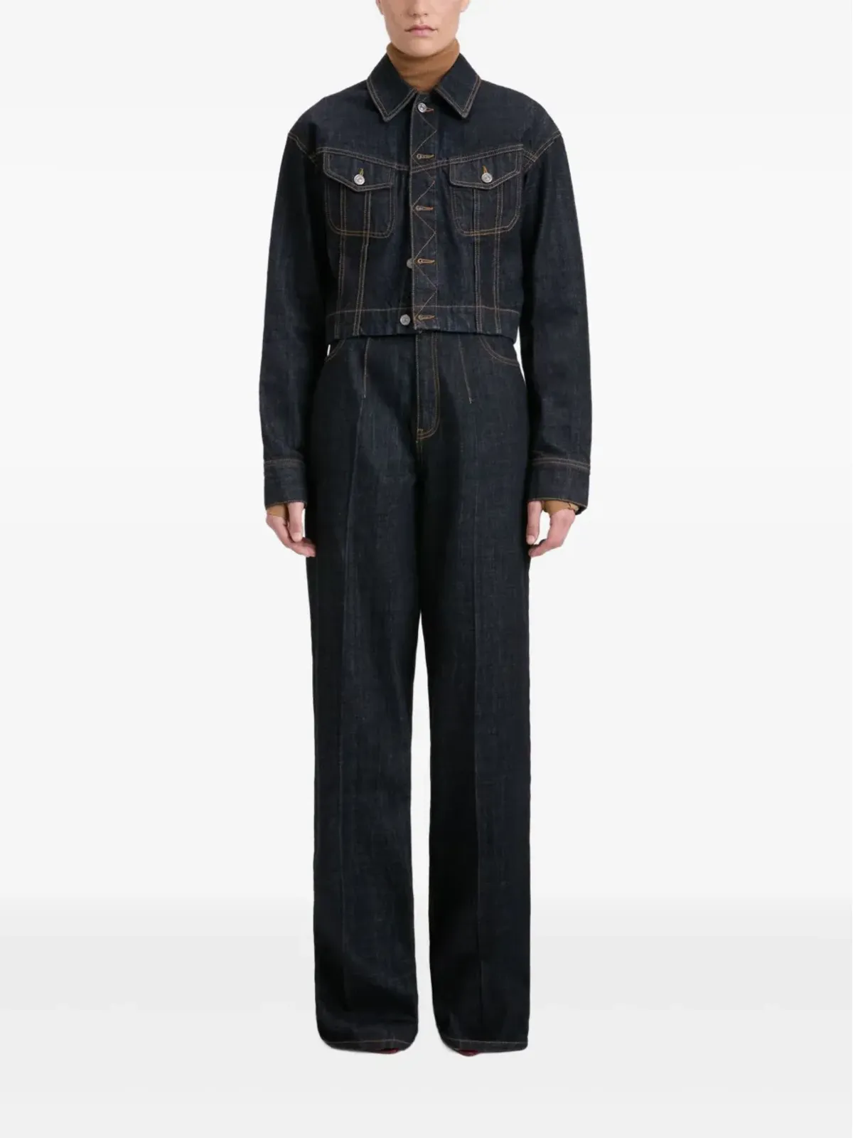 Victoria Beckham cinched high-waisted jeans - Blue - 画像2