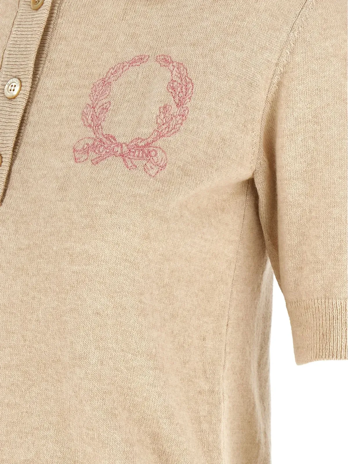 Moschino 刺繍入りニットポロトップ - 画像4