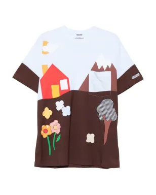 Moschino ハウス-マウンテンプリント Tシャツ ブルー - サムネイル1