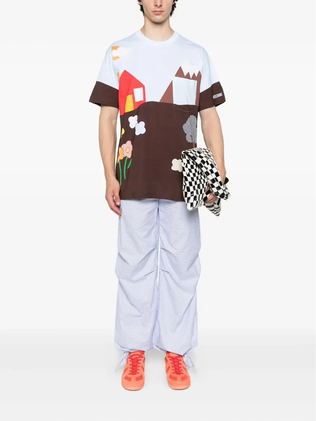 Moschino ハウス-マウンテンプリント Tシャツ ブルー - 画像2