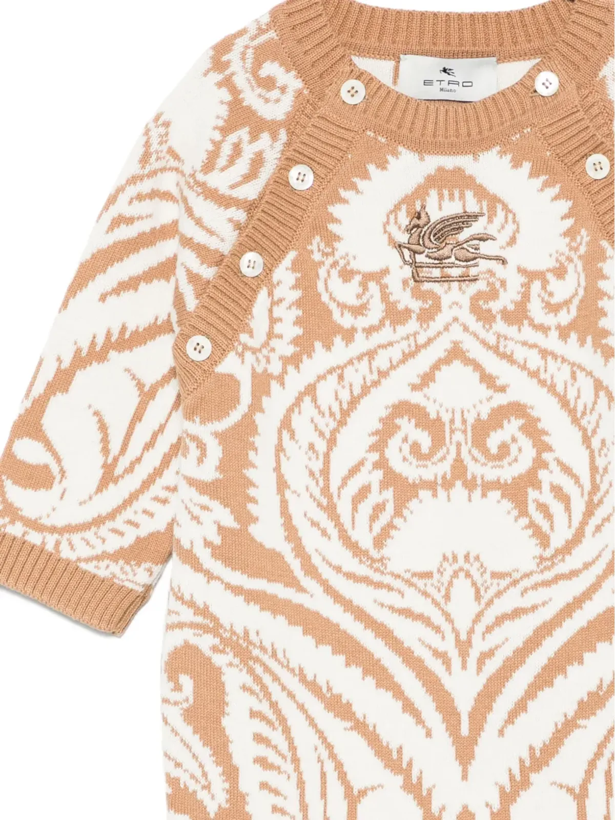 ETRO KIDS ダマスク柄ニット ロンパースセット - 画像2