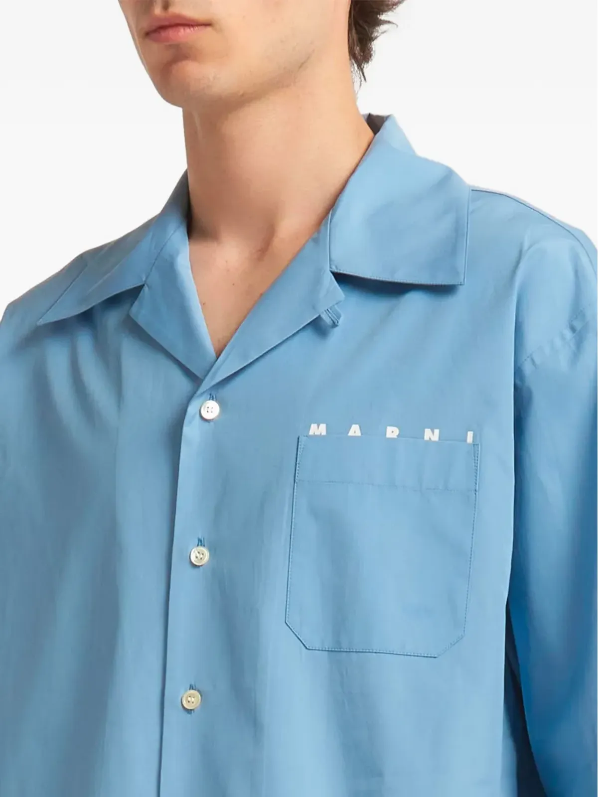 Marni logo pocket shirt - Blue - 画像3