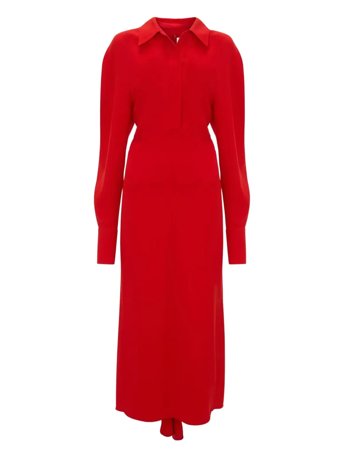 Victoria Beckham 長袖ポロカラー ミディドレス - レッド - 画像1