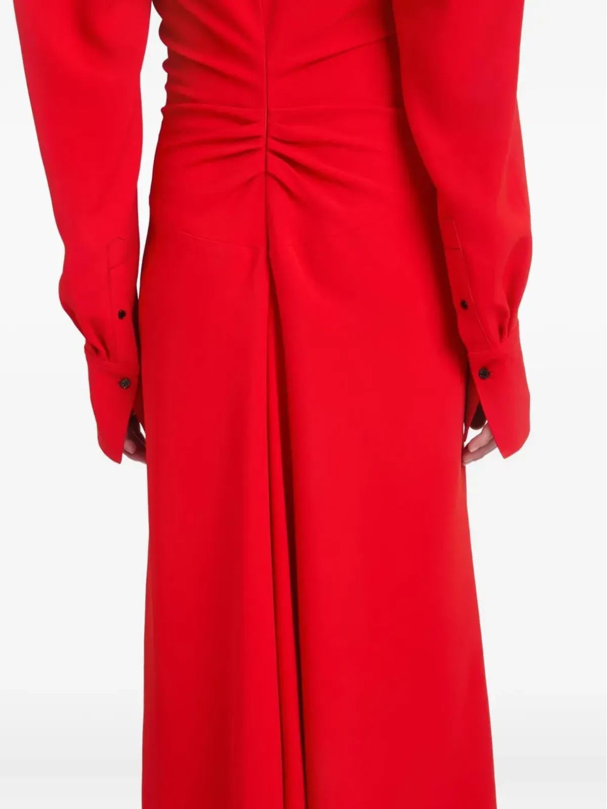 Victoria Beckham 長袖ポロカラー ミディドレス - レッド - 画像5
