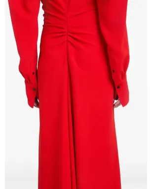 Victoria Beckham 長袖ポロカラー ミディドレス - レッド - サムネイル5