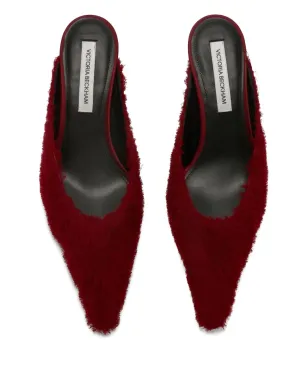 Victoria Beckham レッド Sloan フリンジ付きポインテッドトゥ ミュール - サムネイル4
