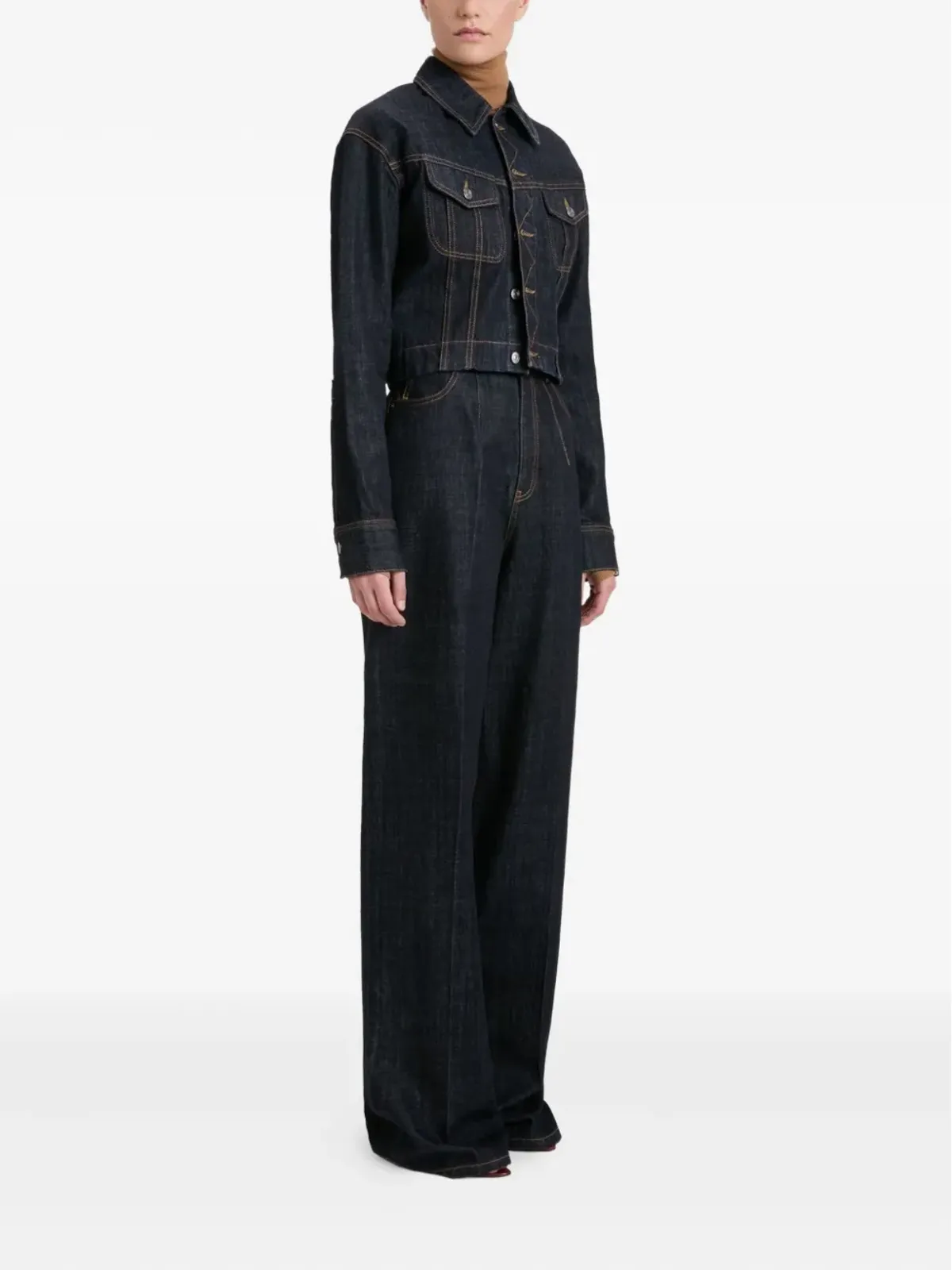 Victoria Beckham ボタン留めデニムジャケット - 画像3