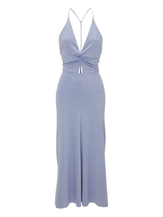 Victoria Beckham Victoria Beckham Vネック・ルーシュ・ミディドレス（ブルー）の商品画像