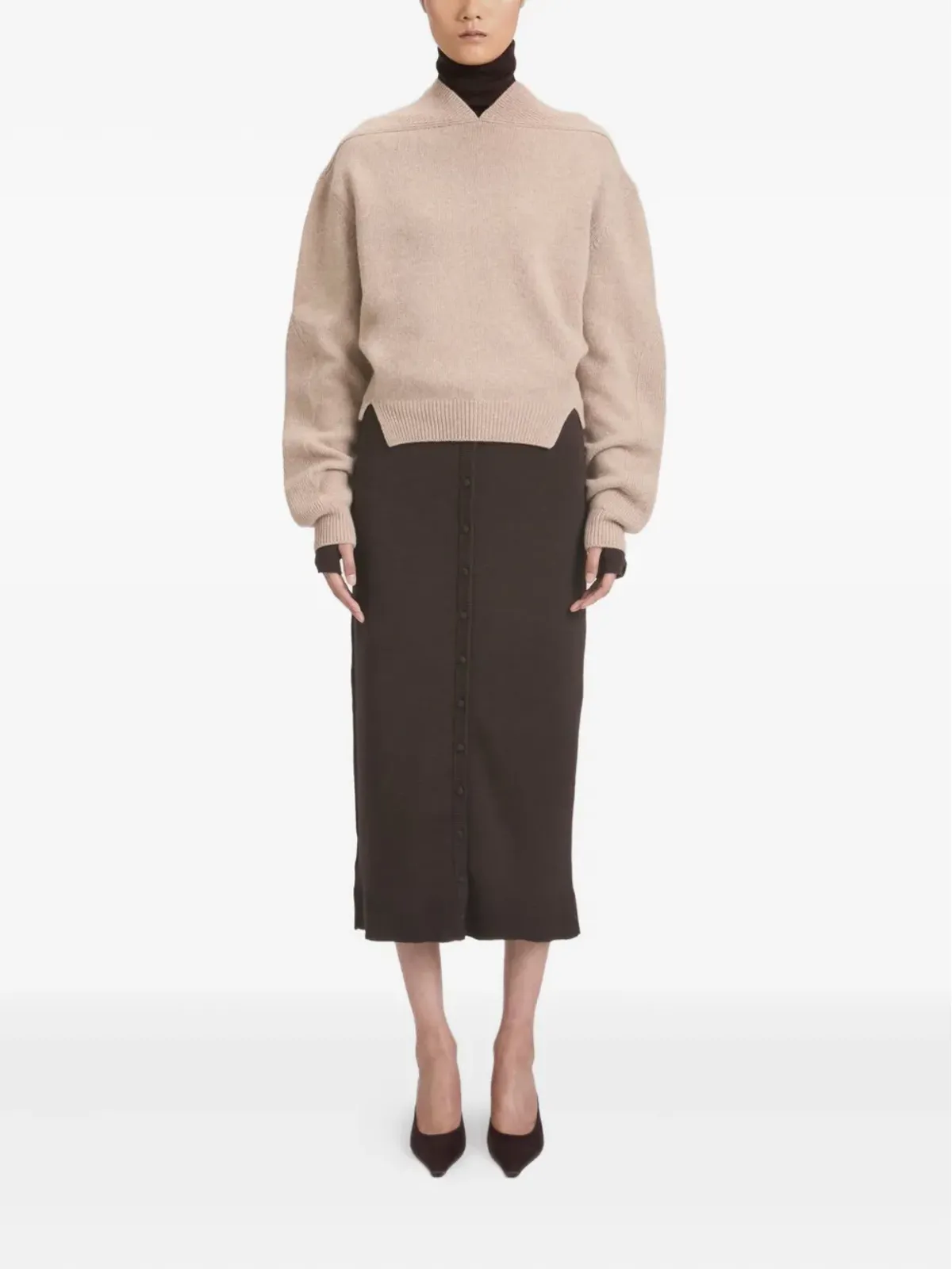 Victoria Beckham Vネック ヨークディテール セーター - 画像2