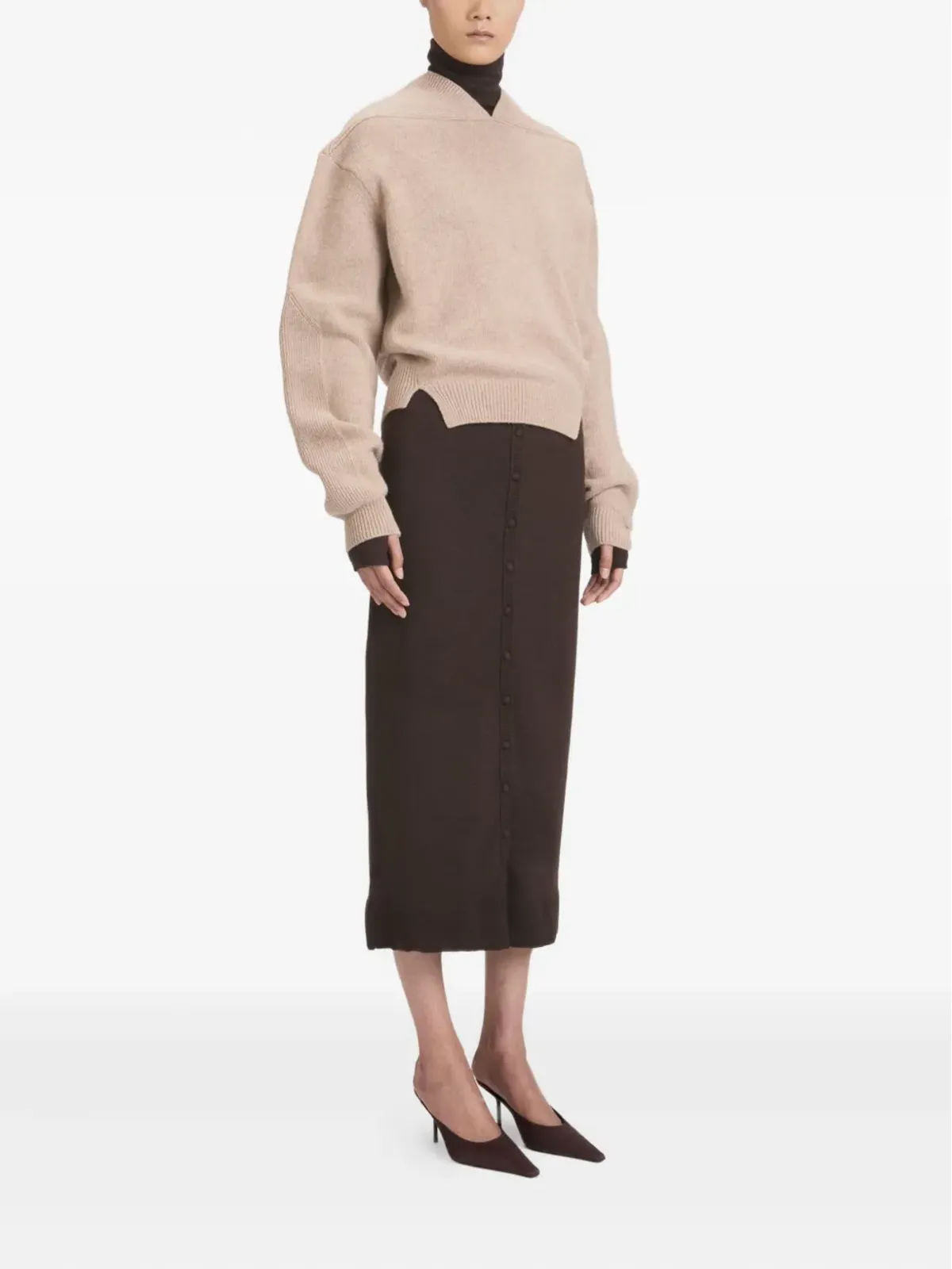 Victoria Beckham Vネック ヨークディテール セーター - 画像3