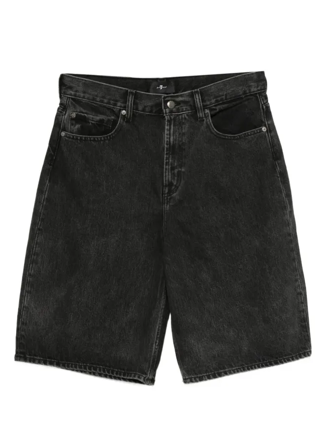 7 For All Mankind 7 For All Mankind コットンデニムショーツ - ブラックの商品画像