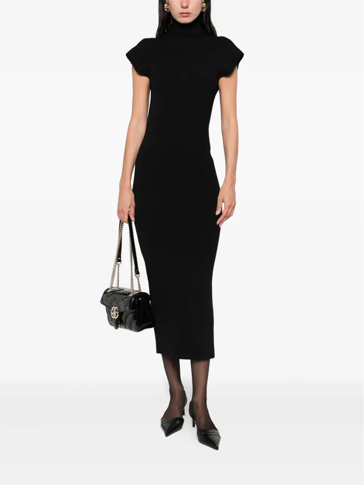 Alberta Ferretti ノースリーブ ミディドレス - ブラック - 画像2