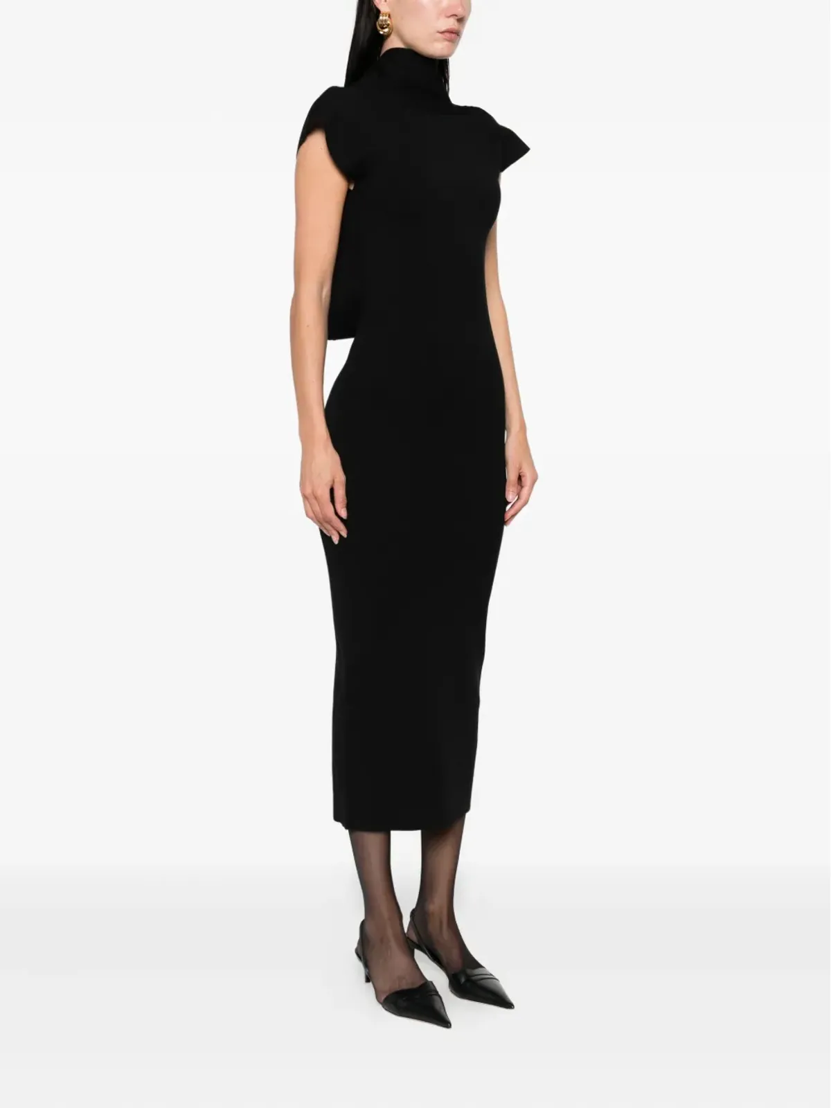 Alberta Ferretti ノースリーブ ミディドレス - ブラック - 画像3