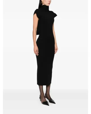 Alberta Ferretti ノースリーブ ミディドレス - ブラック - サムネイル3