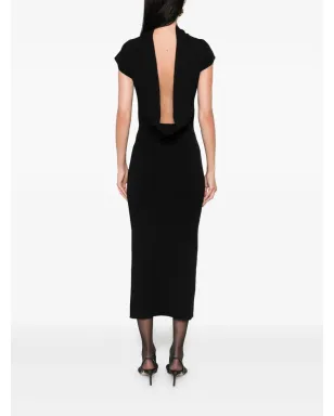 Alberta Ferretti ノースリーブ ミディドレス - ブラック - サムネイル4