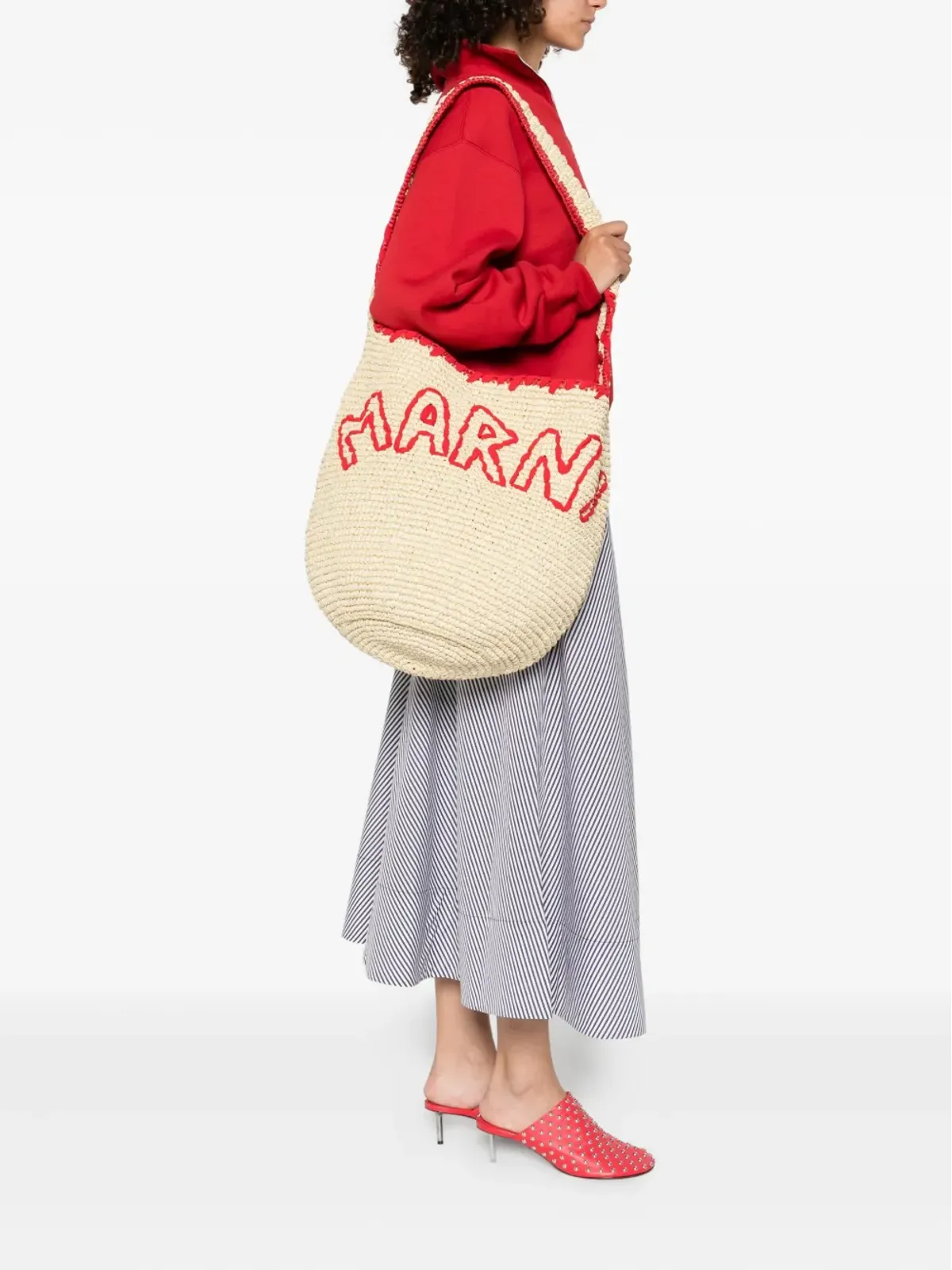 Marni ロゴ刺繍ペーパーショルダーバッグ - 画像2