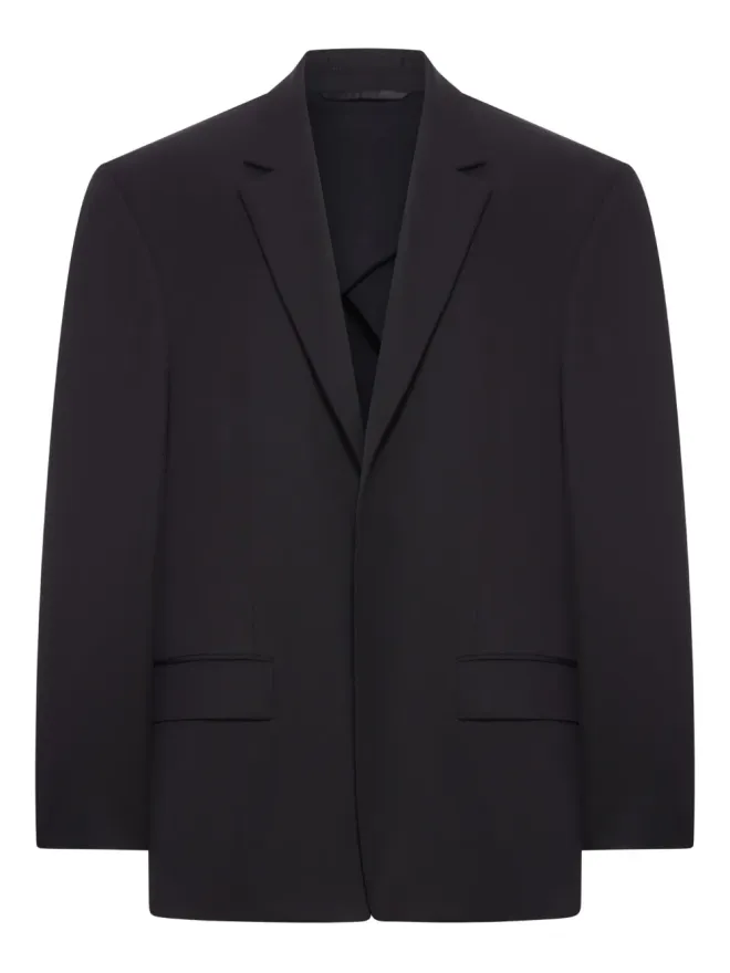 Balenciaga Balenciaga 黒のシングルブレスト ウールブレザーの商品画像
