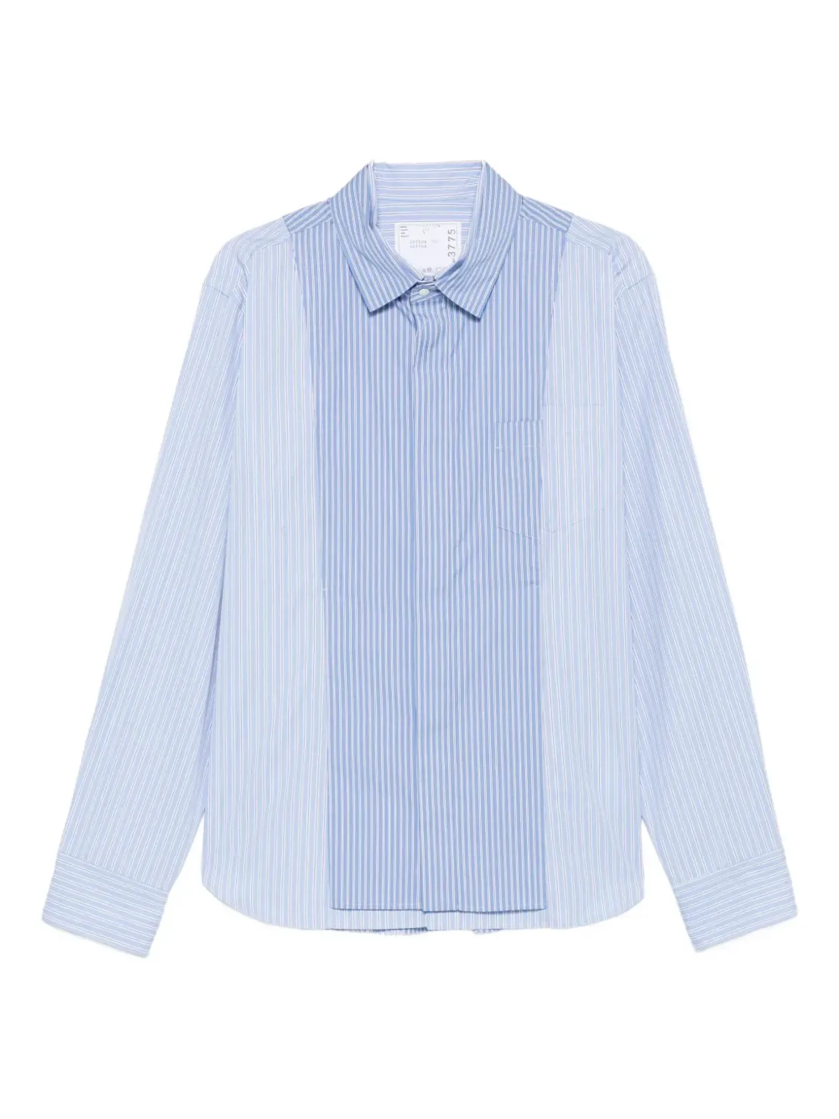 sacai ストライプパネルドシャツ ブルー - 画像1
