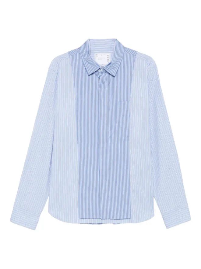 sacai sacai ストライプパネルドシャツ ブルーの商品画像