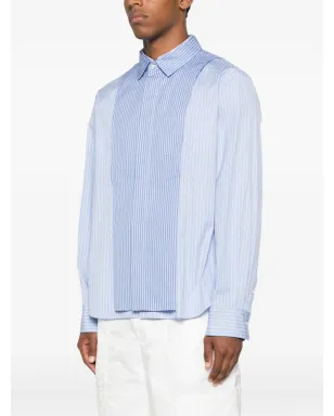 sacai ストライプパネルドシャツ ブルー - サムネイル3