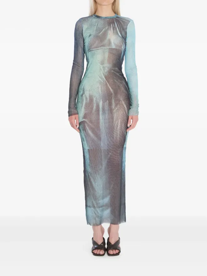 Jean Paul Gaultier Jean Paul Gaultier 水彩プリントのマキシドレスの商品画像