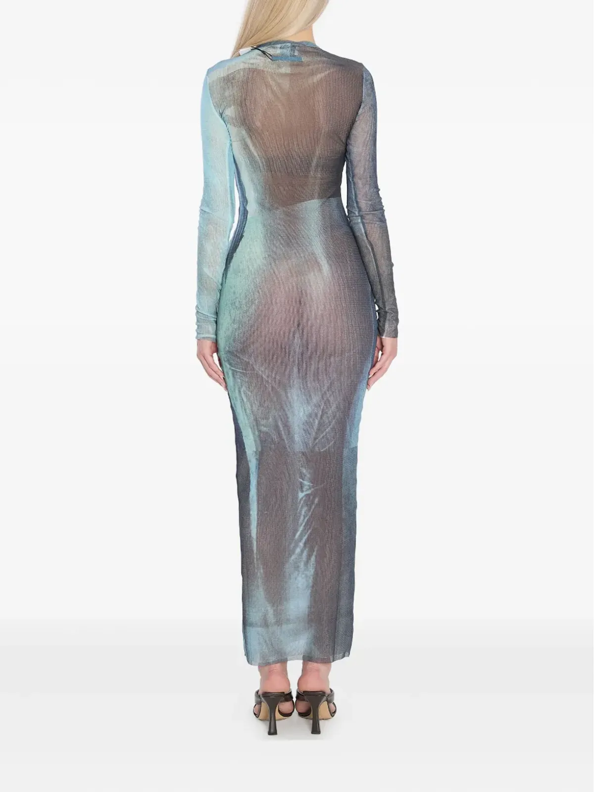 Jean Paul Gaultier 水彩プリントのマキシドレス - 画像4