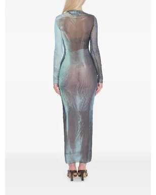 Jean Paul Gaultier 水彩プリントのマキシドレス - サムネイル4
