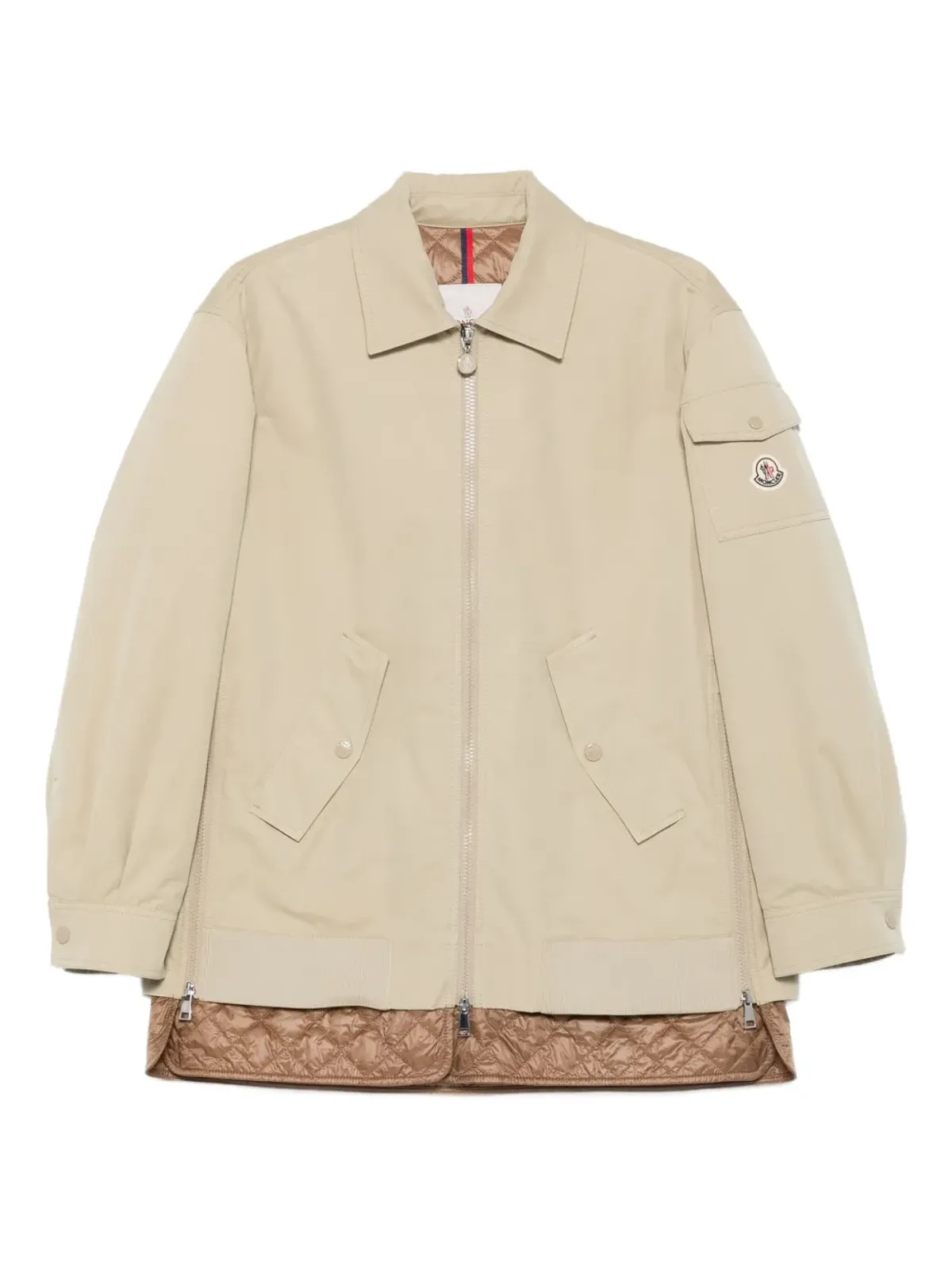 Moncler キルティングジップアップジャケット - ベージュ - 画像1