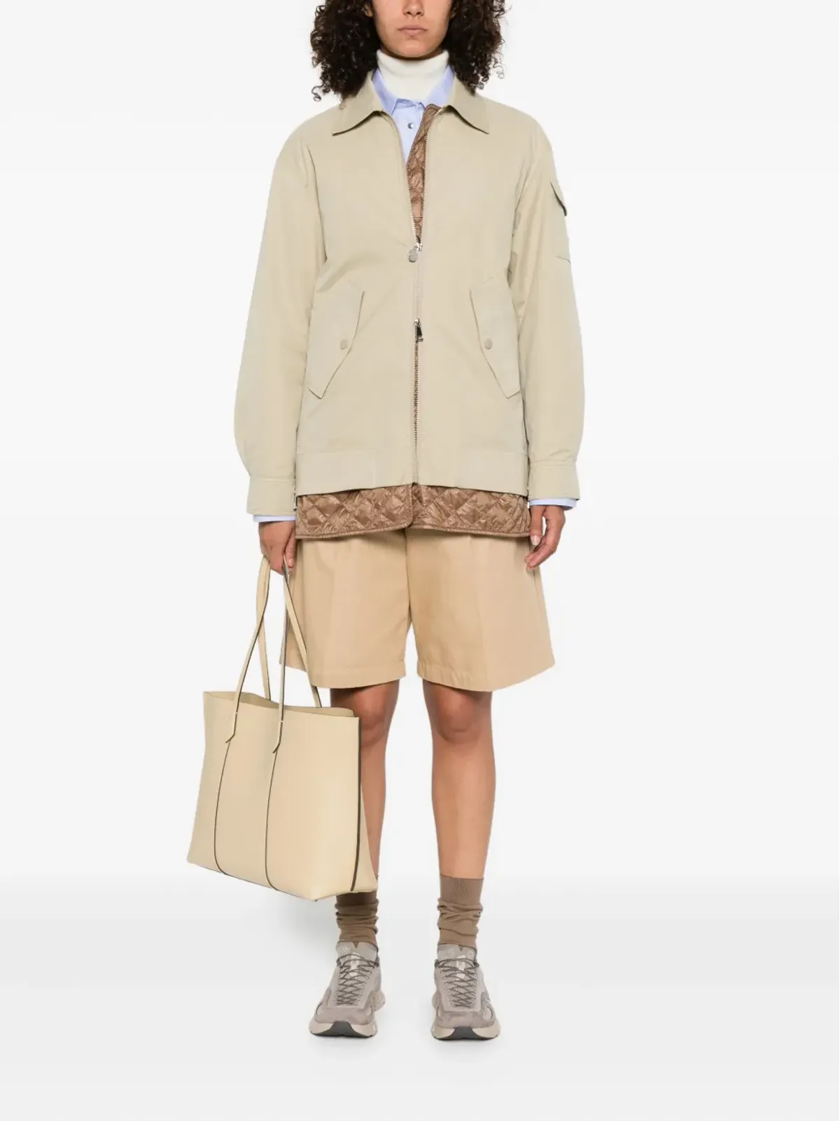 Moncler キルティングジップアップジャケット - ベージュ - 画像2