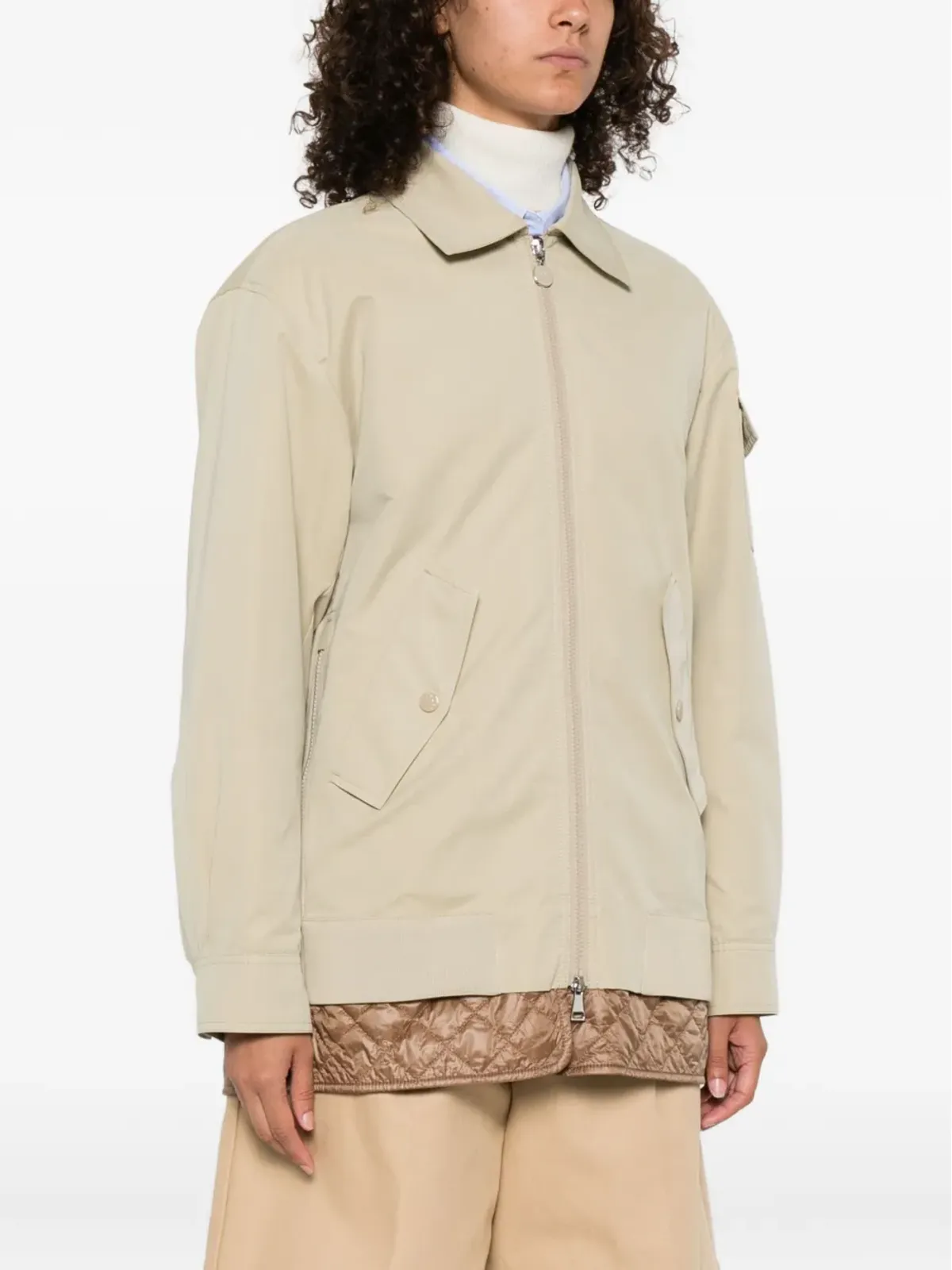 Moncler キルティングジップアップジャケット - ベージュ - 画像3